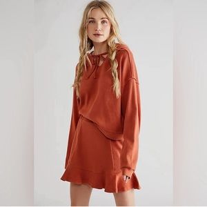 ✨Rare✨Free People Beach two piece set. Sweater and skirt Size S Rust Orange NWT